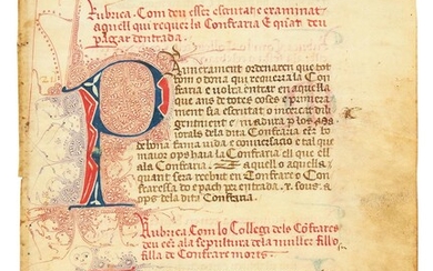 Ɵ Confraternity of the Archangel Michael, in Spanish, manuscript on parchment [Valencia, c.1400]