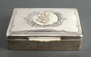 Continental Silver Hinged Box w Cartouche