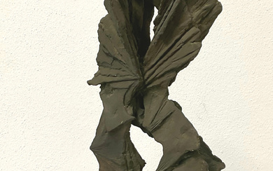 "Contrasti" 1964 scultura in bronzo su base in legno h scultura cm 46,5 firmata, datata e titolata sotto la base…