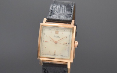DOXA rare montre-bracelet vissée en RG 585/000, Suisse, vers 1945, remontage manuel, 2 vis au...