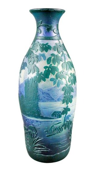 De Vez French Cameo Glass Vase
