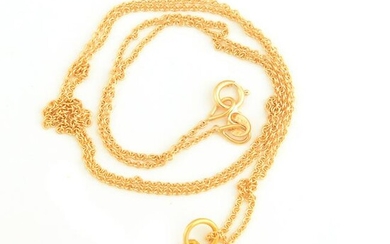 Diamond, 18k Yellow Gold Necklace.