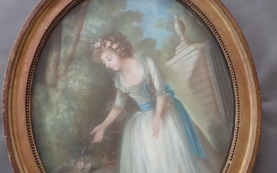 ECOLE FRANCAISE fin XVIIIème, portrait, pastel ,dim 65x53 cm
