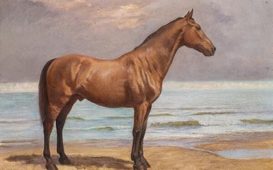 EDOARDO GIOJA (Rome, 1862 - London, 1937): Horse by the