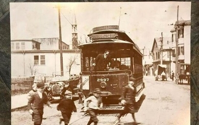 Early 1900's Streetcar, Boston, Sepia Photo Print