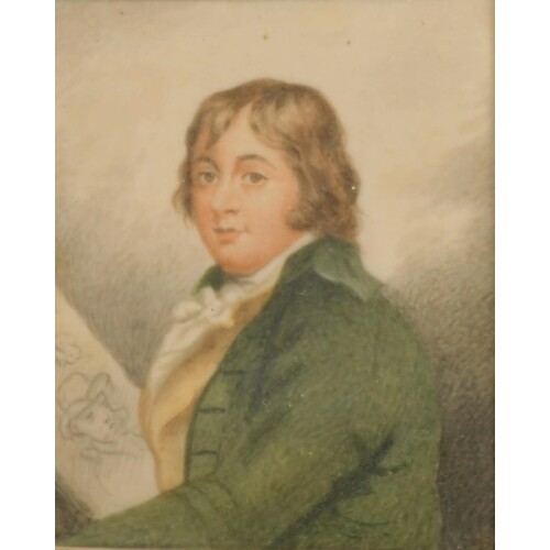 Early 19th Century English School, a miniature portrait of a...