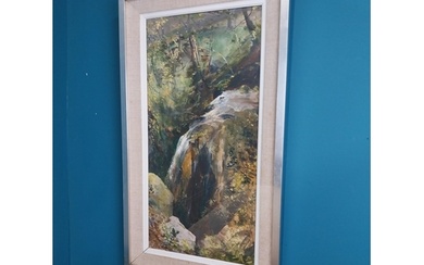 Early 20th C. oil on canvas - Connemara Waterfall signed Ann...