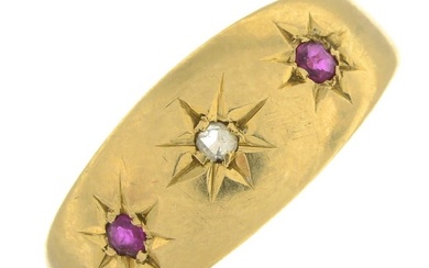 Early 20th century 18ct gold gem-set ring