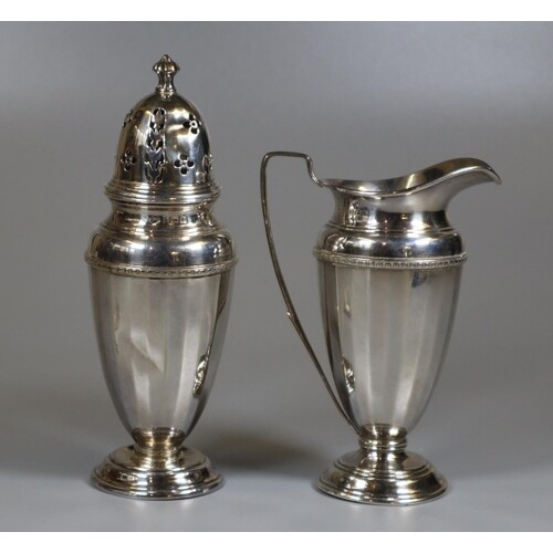 Early 20th century silver two-piece cased set comprising hel...