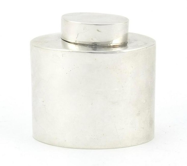 Edwardian silver caddy by Gresham Barber and Co, London