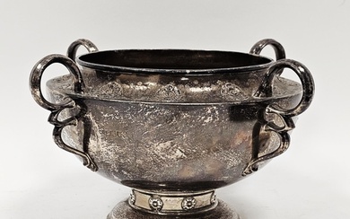 Edwardian silver pedestal bowl by Edward Barnard & Sons Ltd,...