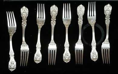 Eight Reed & Barton Sterling Silver Salad Forks, Francis I Pattern, 8.5 oz