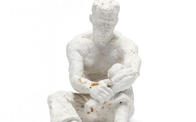 Emily Muir (ME, 1904-2003), Plaster Sculpture of a Seated Man