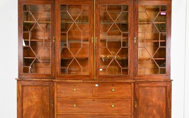 English Large Mahogany Bookcase / Cupboard