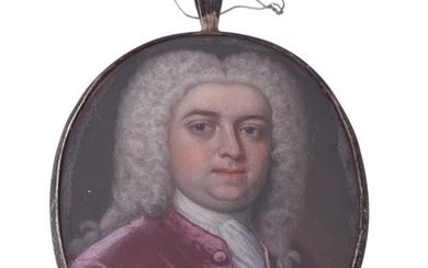 English School (18th century), A gentleman, wearing red coat