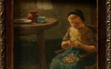 Evert Pieters (1856-1932, Dutch), "Kitchen Scene," 19th