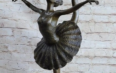 Extra Large Signed Original Classic Artwork Ballerina Bronze Sculpture Statue - 31lbs