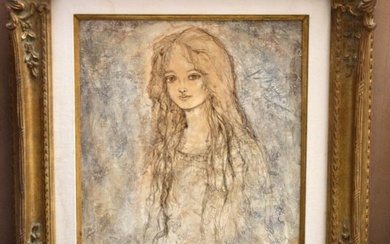 FRENCH O/C PAINTING OF A GIRL BY MILAN 1971 LISTED ARTIST