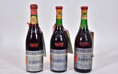 Fontanafredda Barbaresco DOCG 1958-1959 1961 - 3x750ml
