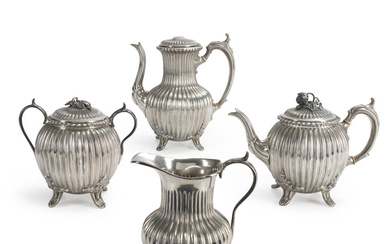 Four Britannia Tea Service Items, Shaw & Fisher (1830-94), Sheffield,...