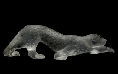 French Lalique Zeila Panther Crystal Figure.