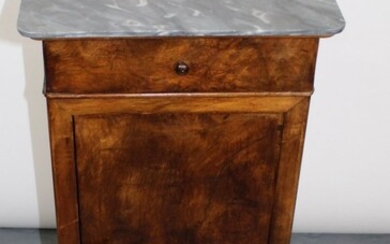 French Louis Philippe night stand in walnut and burled