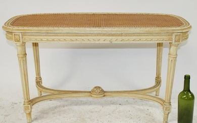 French Louis XVI caned seat bench