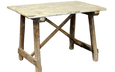French plank top farmhouse work table in pine