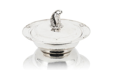 GEORG JENSEN: a Danish silver tureen or vegetable dish and cover