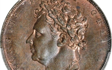 GREAT BRITAIN. Farthing (1/4 Penny), 1826. George IV. PCGS MS-64 Brown.