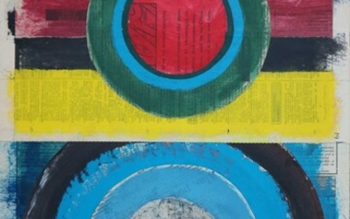 George Holt (British 1924-2005) Three Abstract Mixed Media Works Circular Forms