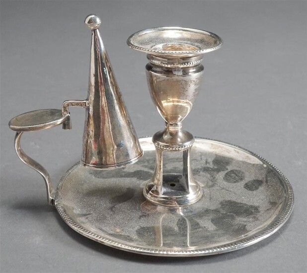 George III Silver Chamber Candlestick with Snuffer (of later date), 9 oz