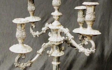 Georgian Sheffield plate candelabra with four branches and a...