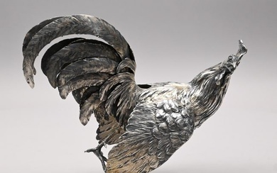 German Silver Figure of a Cockerel, B. Neresheimer