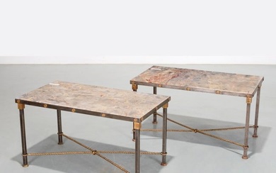 Gilbert Poillerat (style), pair low tables