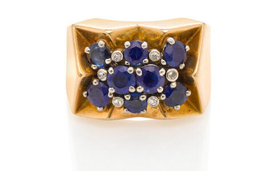 Gold, Sapphire and Diamond Ring