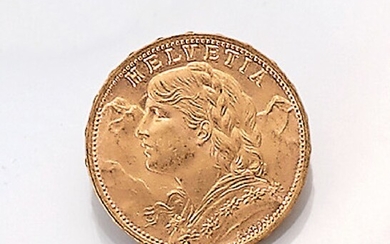 Gold coin, 20 Swiss Francs , Switzerland,...