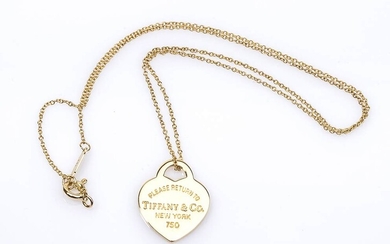 Gold necklace with pendant - by TIFFANY & CO. 18k...
