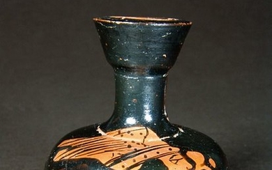 Greek Athenian Ceramic Lekythos, Hermes or Perseus