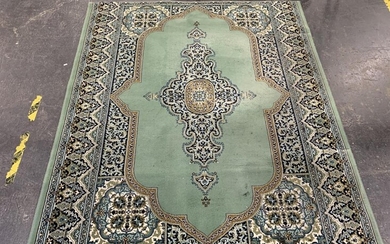 Green, Black, Cream and Blue Tone Carpet with Central Medallion (L195 x W170cm)