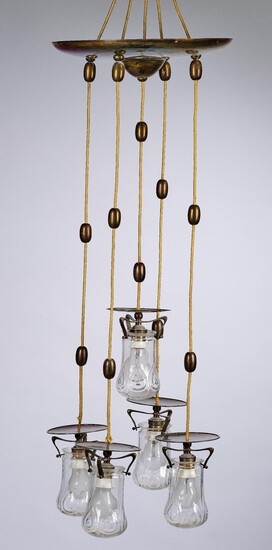 A large five-arm chandelier, attributed to Koloman Moser, Meyr’s Neffe, Adolf, c. 1901