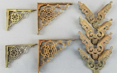 Group of 8 : Antique Wall Brackets + Corner Protectors