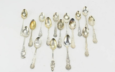 Group of Sterling Silver Souvenir Teaspoons