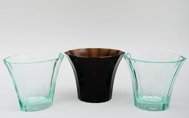 Group of Three Moser Glass Vases Produced for the Neue