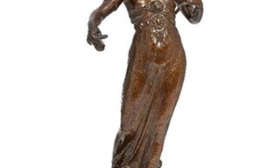Gustav Schmidt Cassel (1867-1954), a patinated bronze figure 'Castanet Dancer',...