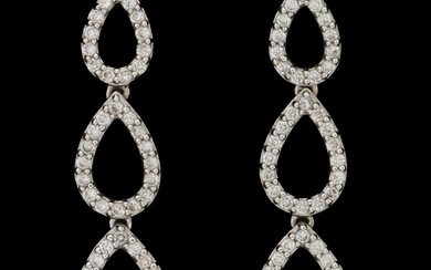 H.STERN A PAIR OF 18K WHITE GOLD EARRINGS
