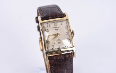 Hamilton Herrenuhr, Perry Modell, Vintage-Uhr, 14 Karat Gelbgold
