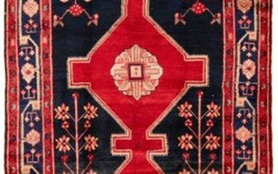 Hand-knotted Hamadan Wool Rug 5'3" x 10'0"