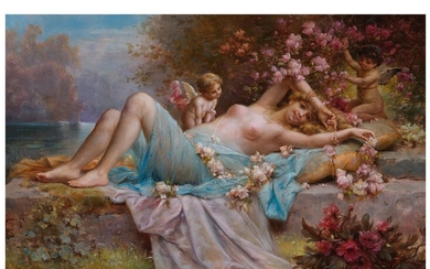 Hans Zatzka Vienne 1859 - 1945 Vienne "Le rêve" Huile sur toile 50 x 83...