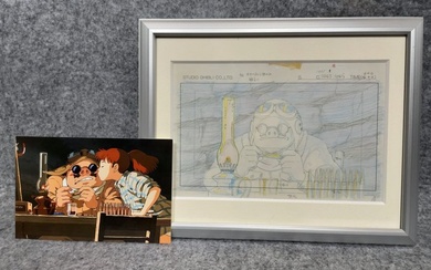 Hayao Miyazaki - 2 "Porco Rosso" 紅の豚 Framed Layout - Studio Ghibli - 2008